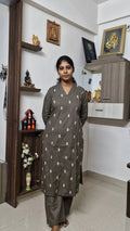 Dhabu Cotton Brown Kurti set