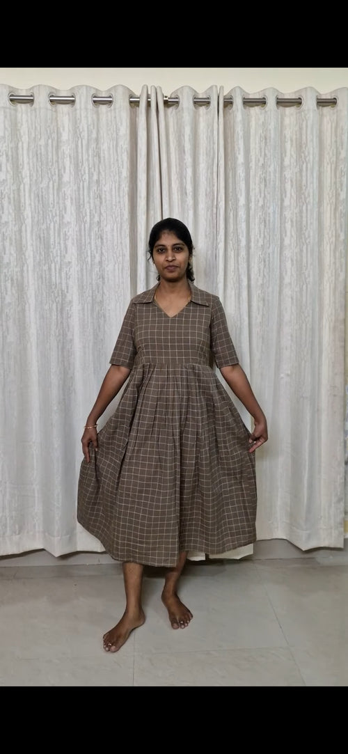 Checked Brown Maxi