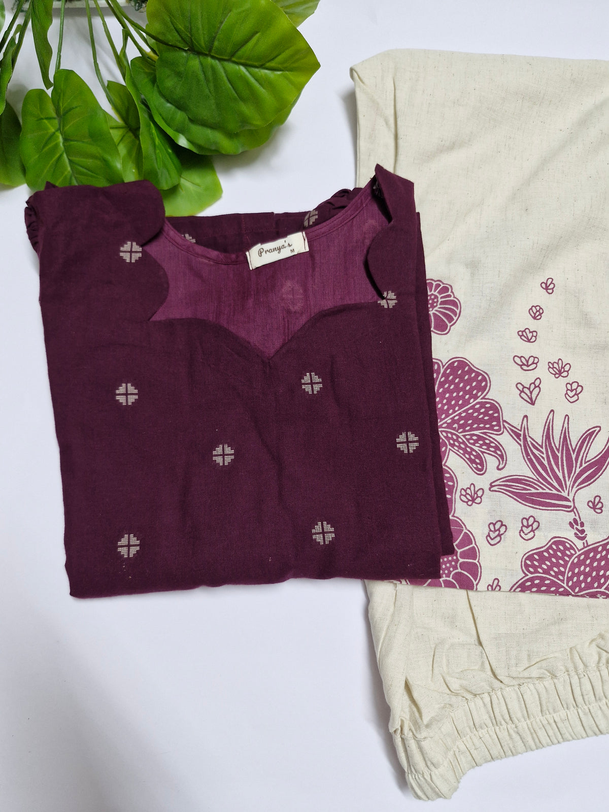 Wine Kurti Set