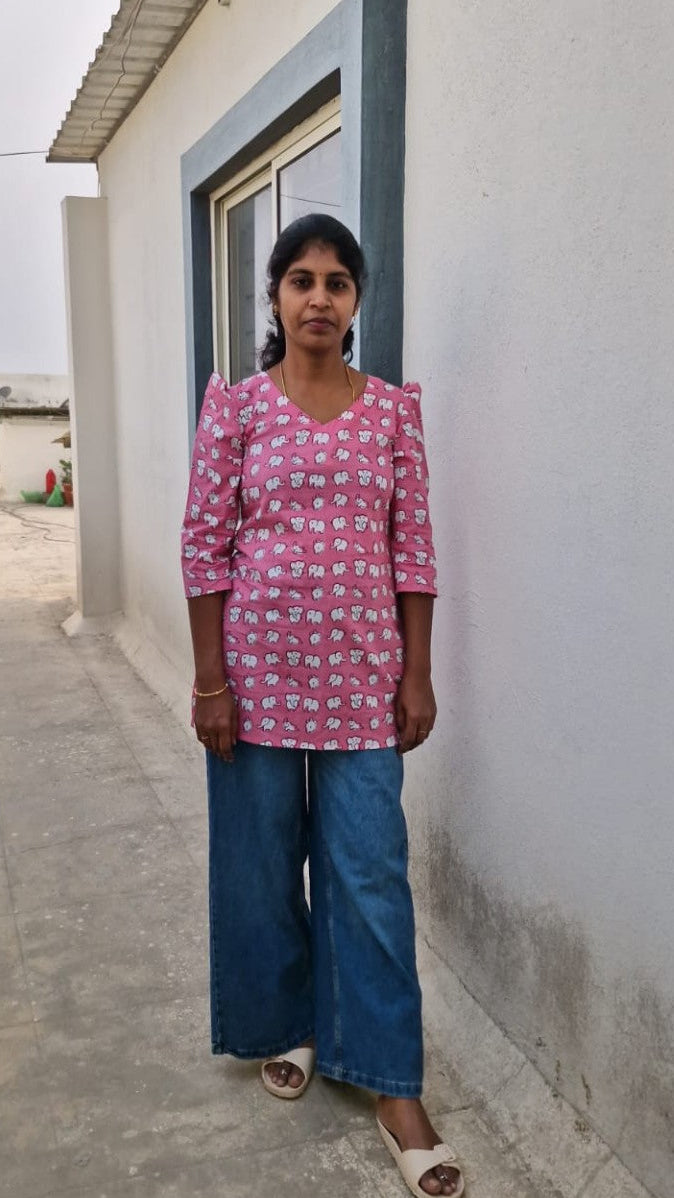 Pink Short Kurti