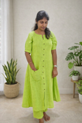 Parrot Green Kurti Set