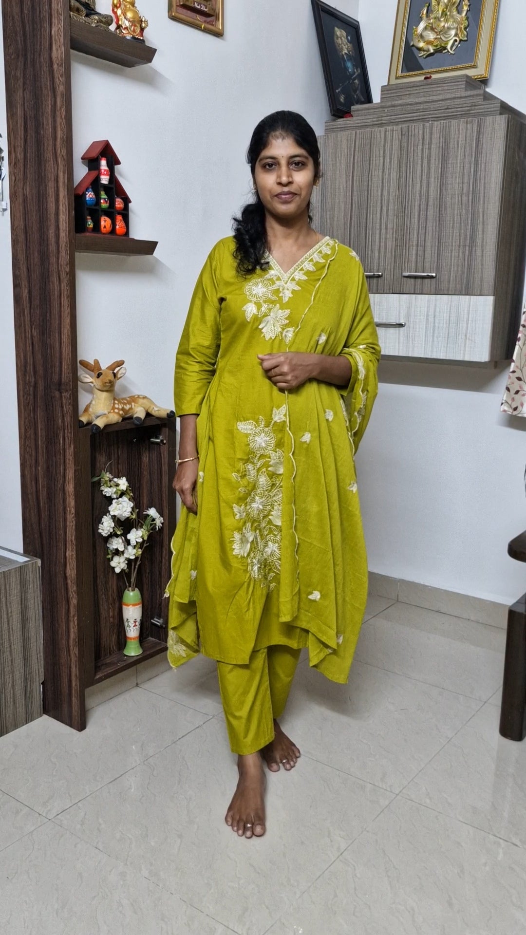 Mehandi green Kurti set