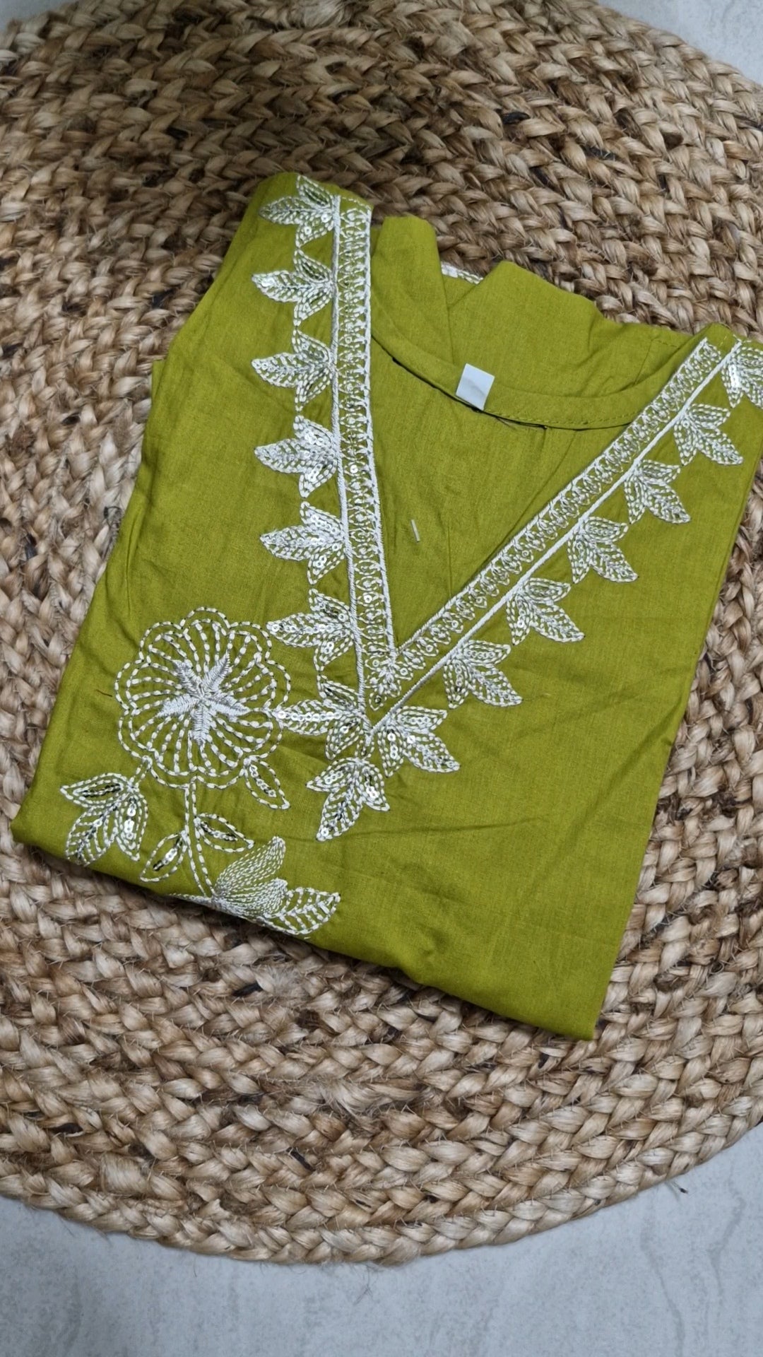 Mehandi green Kurti set