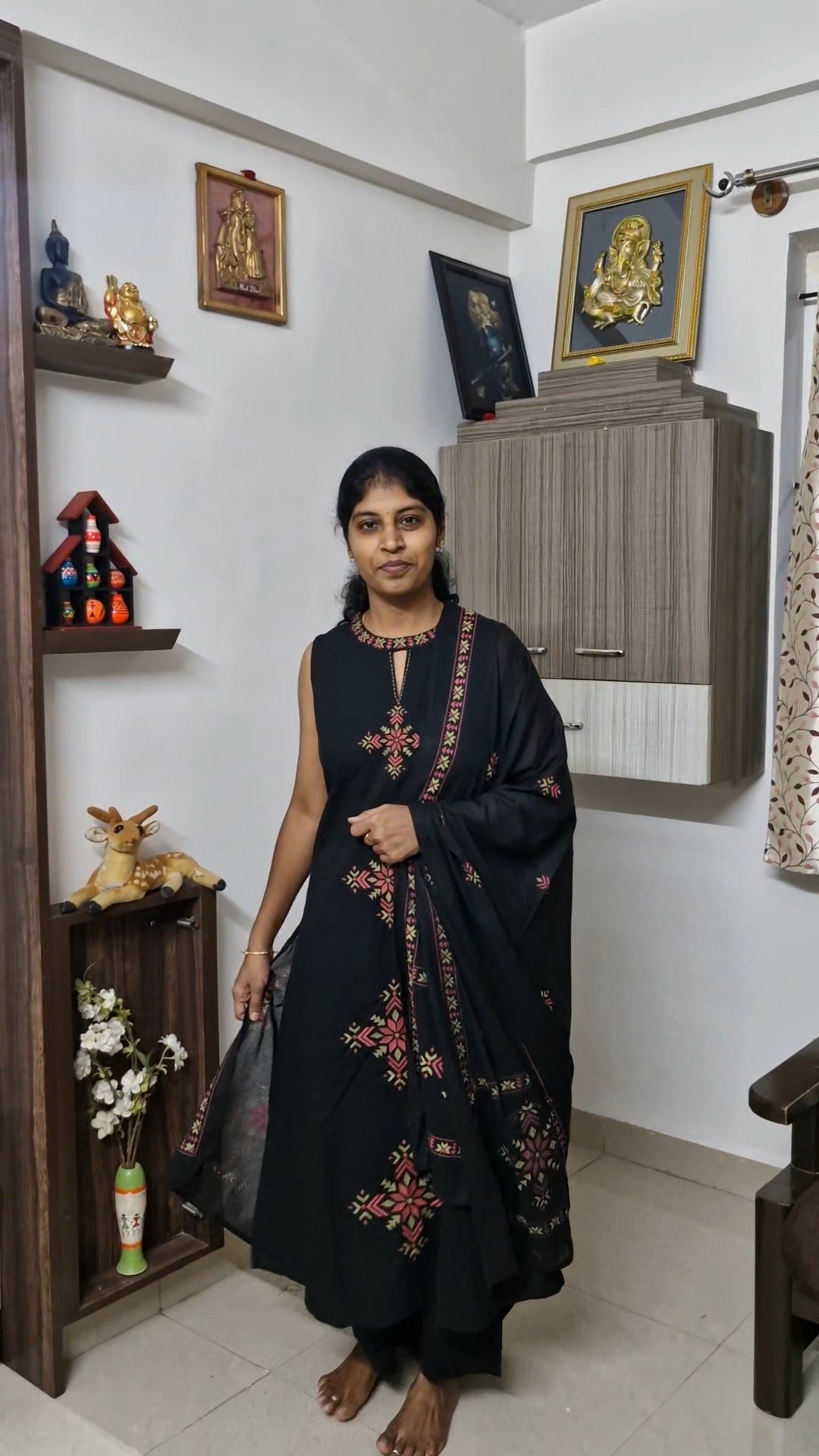 Black Embroidered Kurti set