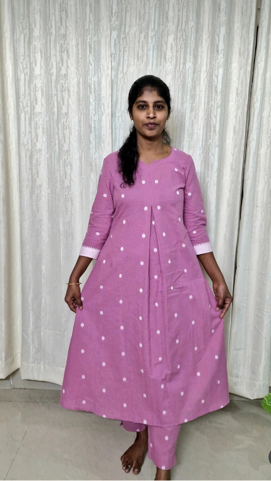 Onion Pink Kurti Set